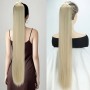 Extensie de par coada dreapta cu snur si pini 80 cm Cod 137F-107 Blond Inchis
